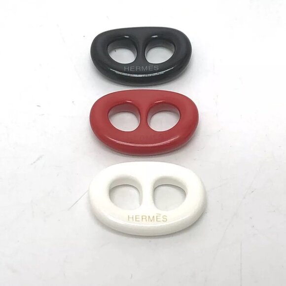 HERMES Chaine d'Ancre Tribou Set of 3 pastel colors Scarf ring - Picture 1 of 6